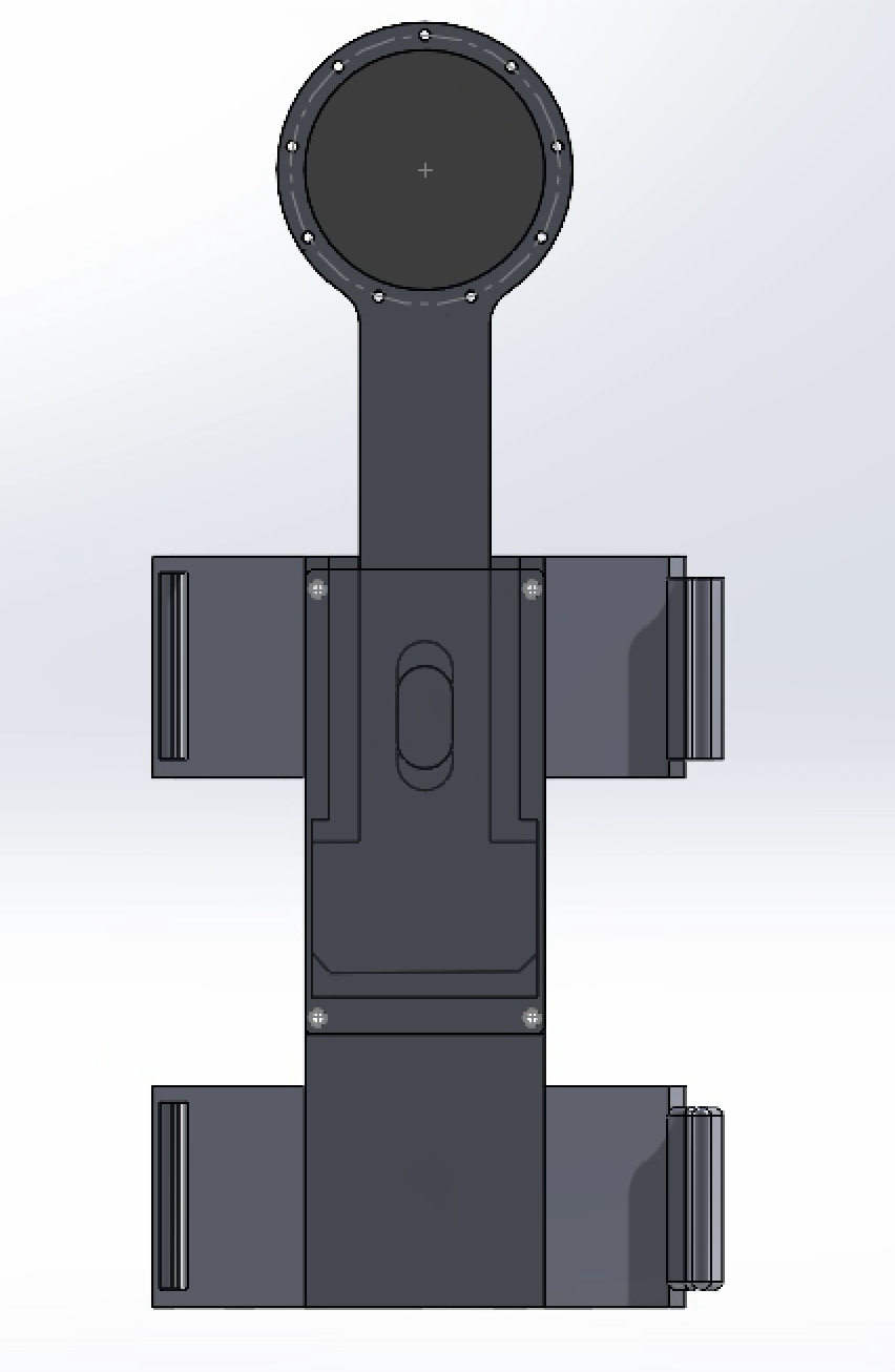 Back CAD view of the thigh bar assembly